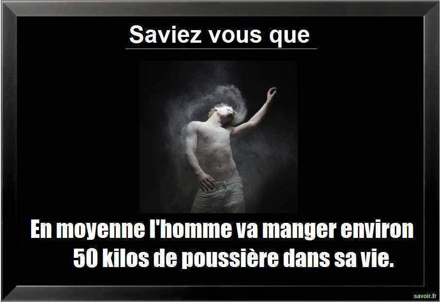 Saviez vous que en moyenne l'homme va manger…