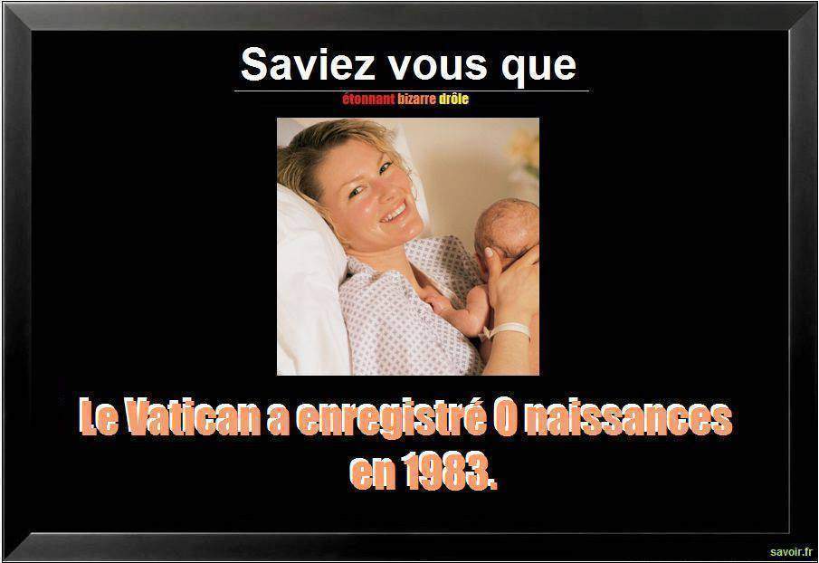 Saviez vous que le Vatican…