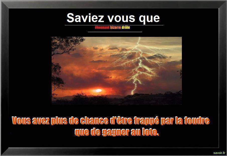 Saviez vous que vous avez plus de chance d’être…